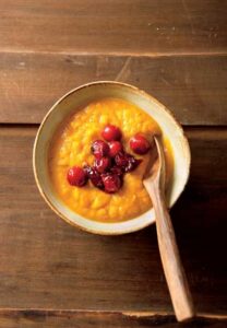 Squash and Apple Soup with Fresh Cranberry Sauce Recipe